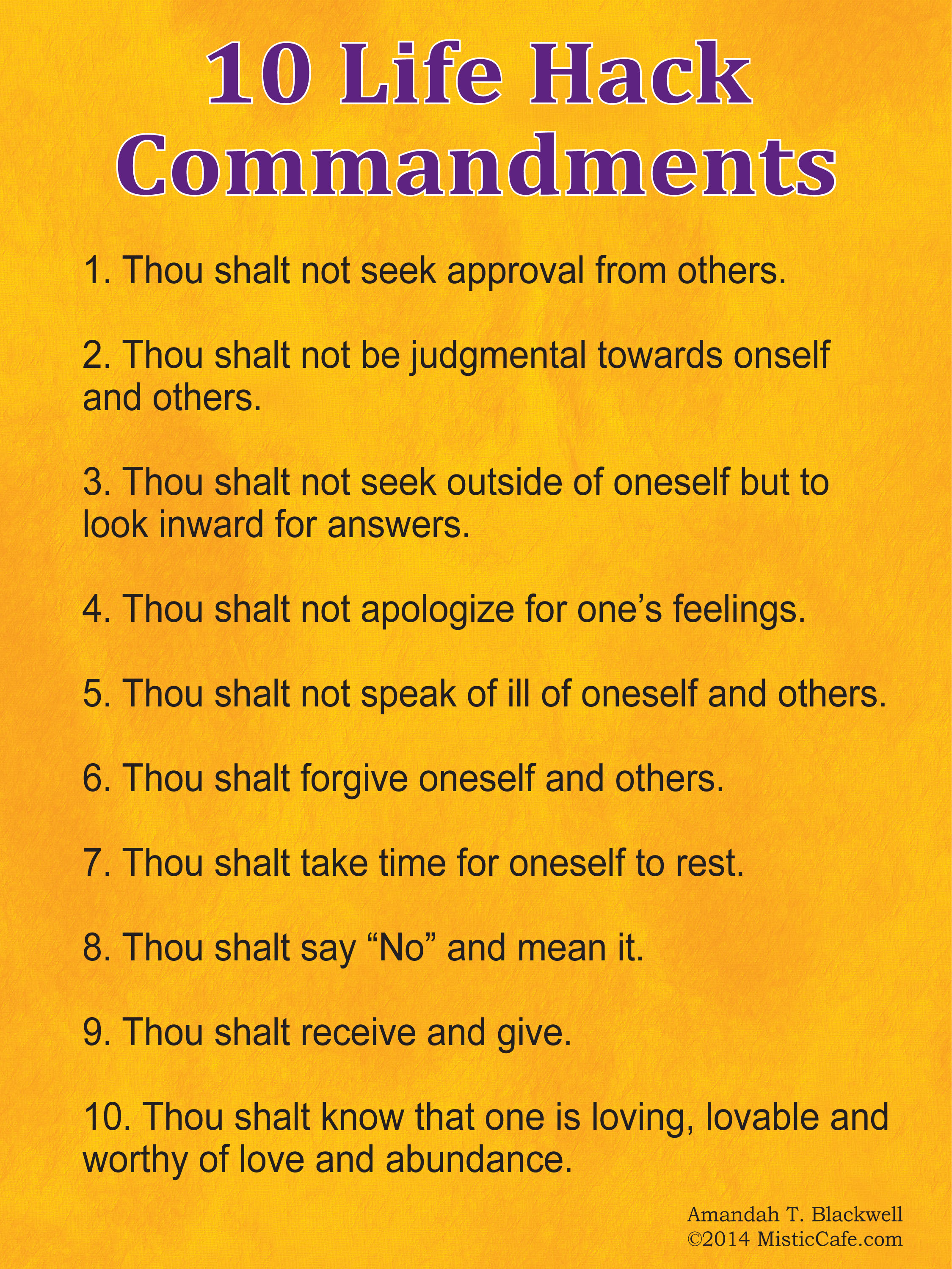 10 Life Hack Commandments to Use Every Day - MisticCafe